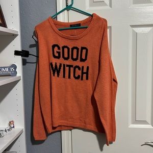 Orange sweater says good witch size xl made by state of mind super soft
